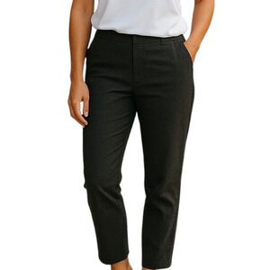 Club Monaco Black Wool Tweed Cropped Flat Front Dress Pants Trousers SIZE 4